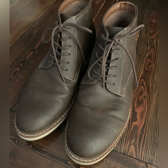 Joe Fresh • men’s brown lace up ankle shoe preppy collegiate chukka • size 10 - Picture 5 of 16